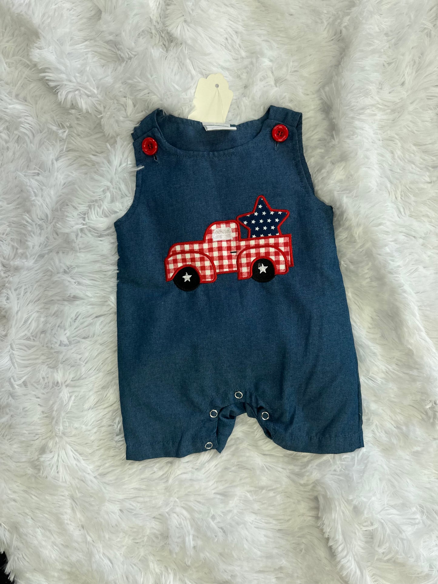 Red, White, and Blue Jean overalls