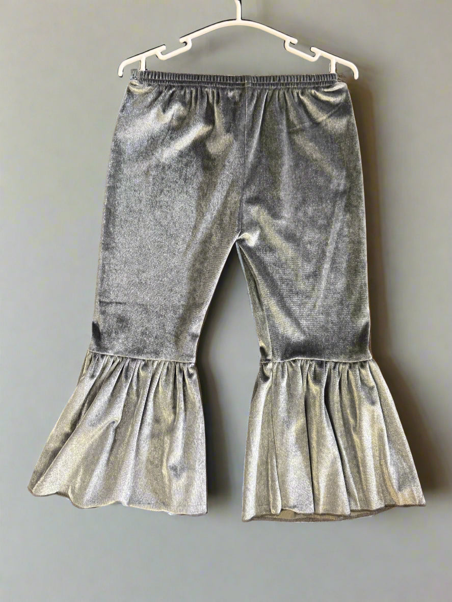 Grey Velvet Bell Bottoms