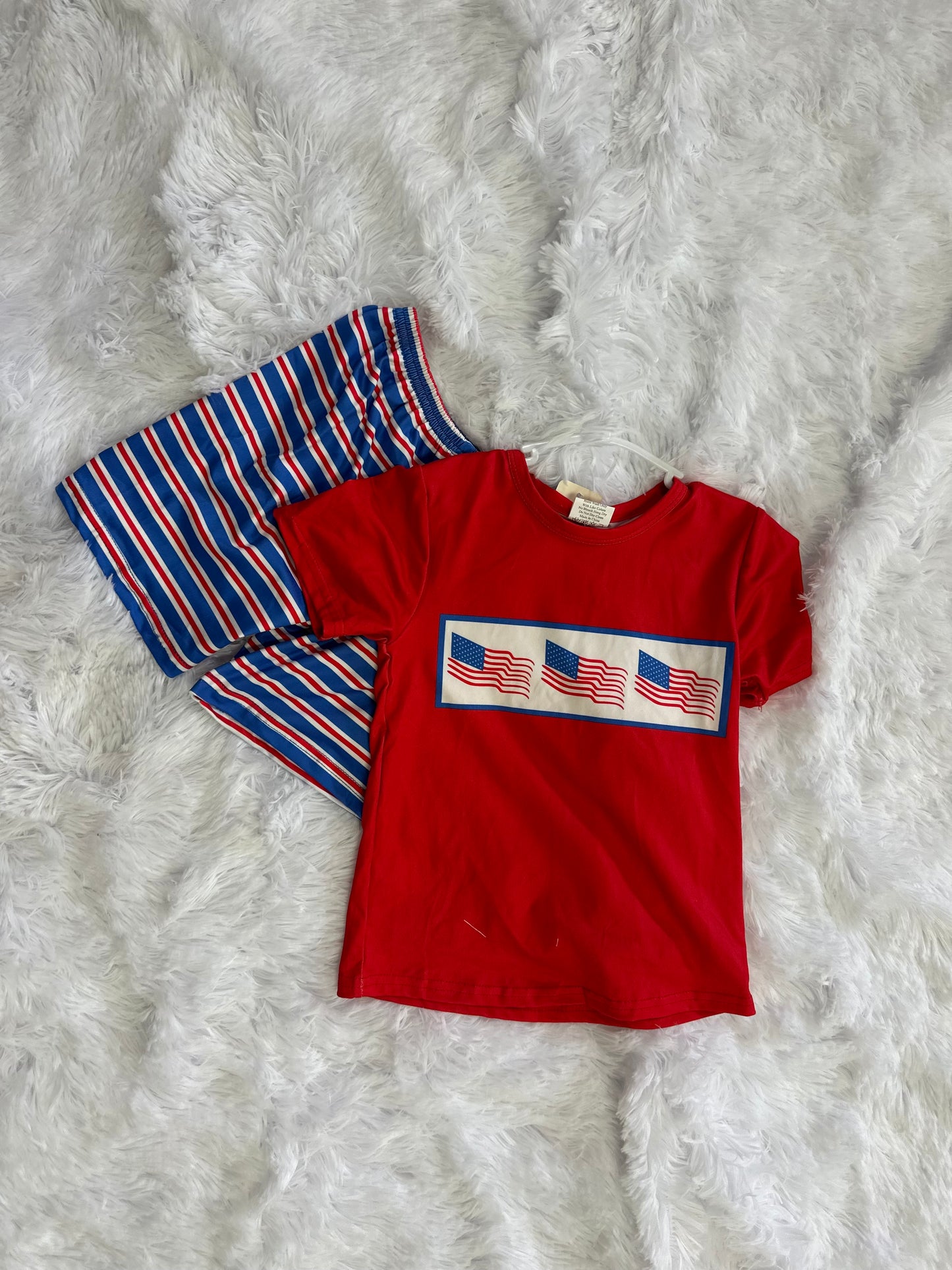 American Flag w Strip shorts