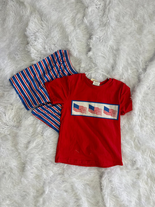 American Flag w Strip shorts