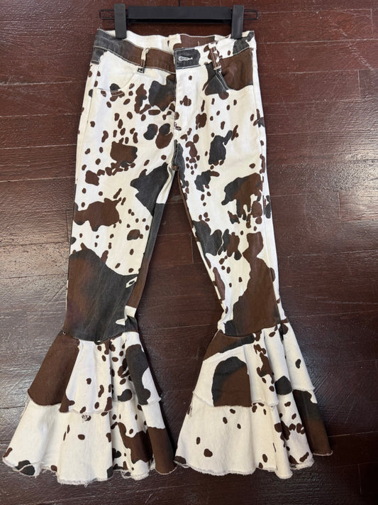 Cowprint Jean Bellbottoms