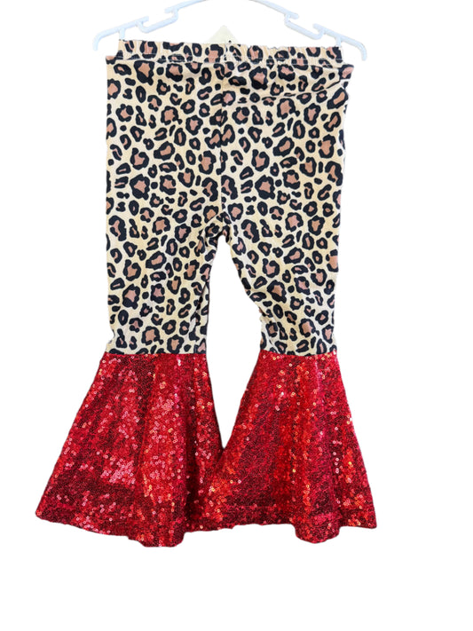 Cheeta Sparkle Bell Bottoms
