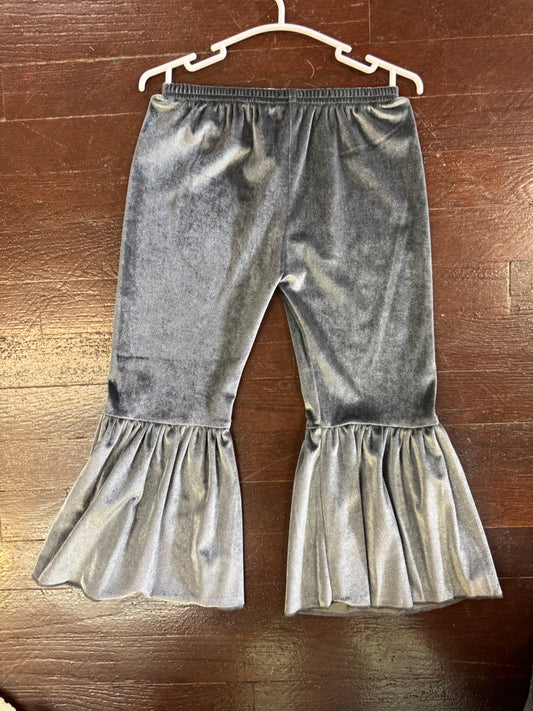 Grey Velvet Bell Bottoms